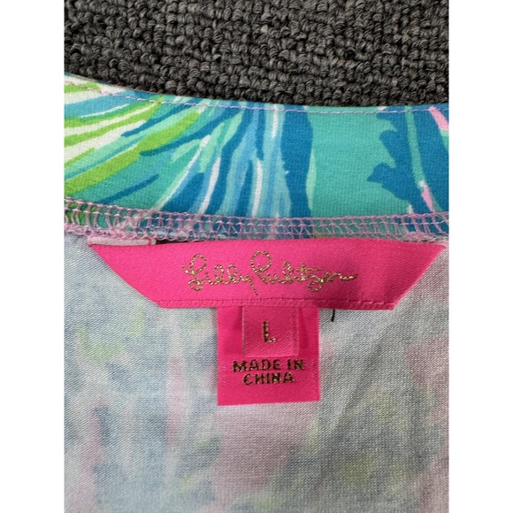 Lilly Pulitzer‎ Romper Womens Large Pink Jessalynne Wrap Romper Dress Mandevilla - Picture 2 of 10